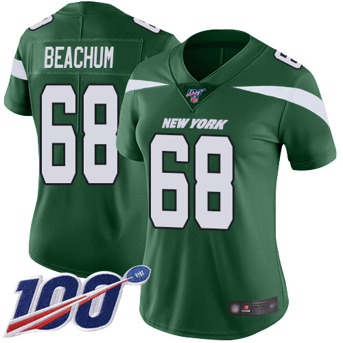 New York Jets Limited Green Women Kelvin Beachum Home Jersey NFL Football #68 100th Season Vapor Untouchable